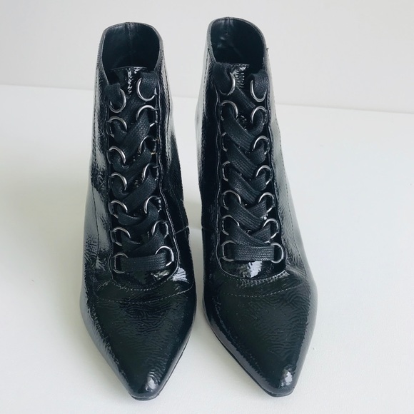 Zara Woman Laced High-Heel Ankle Boots Black (Size 7 US) - Picture 5 of 8